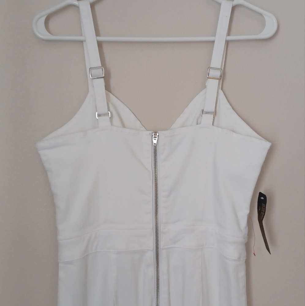 Bebe White Jean Jumper Size 10 - Picture 3 of 8